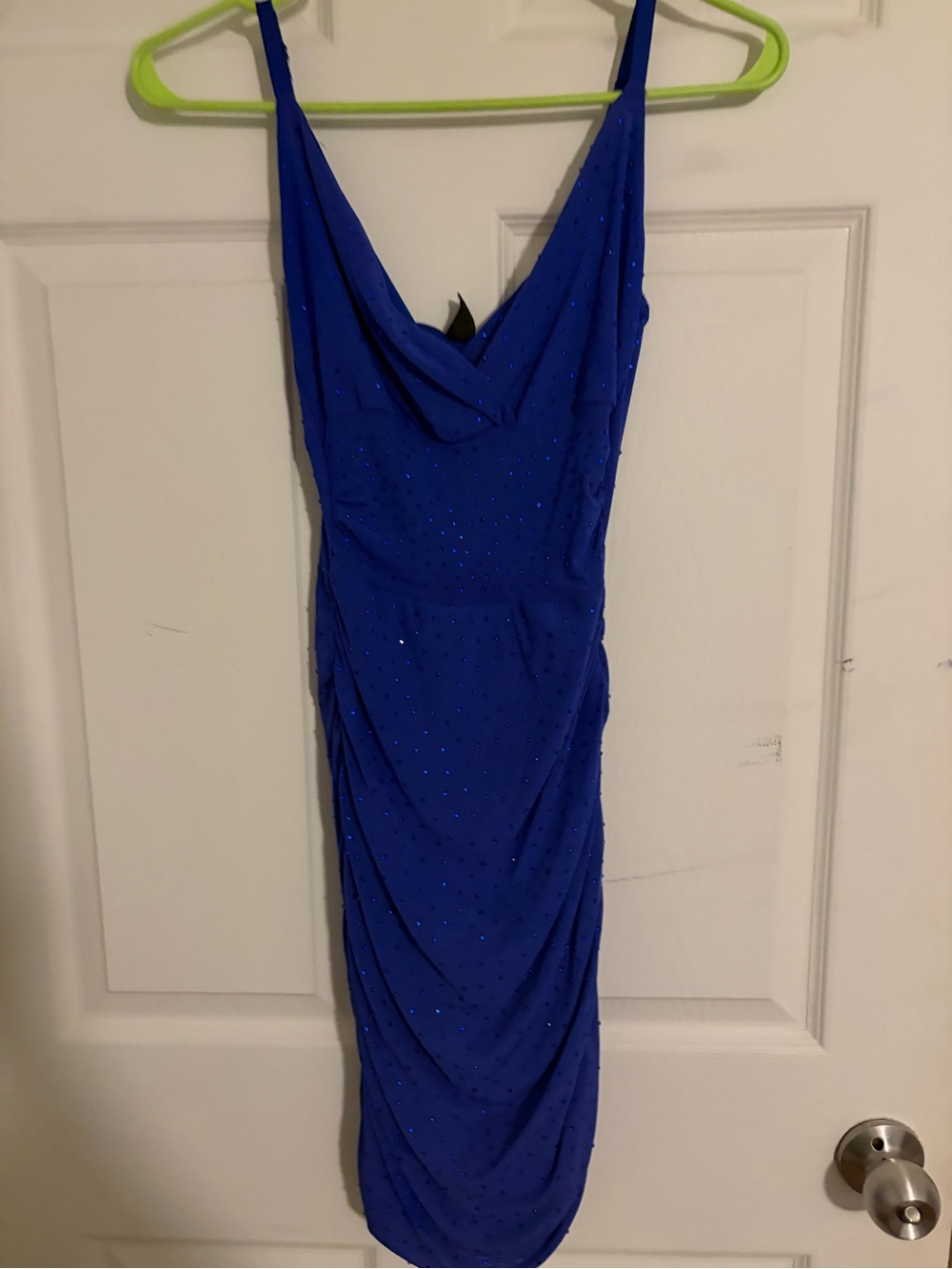 Windsor Cowl Neck Royal Blue Midi Dress